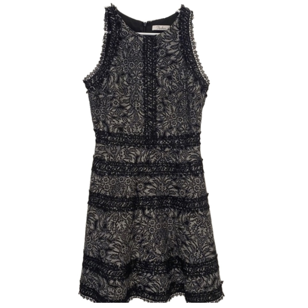 Black Mini Dress with lace & sparkle Sz 2 worn once Holiday New Years Eve